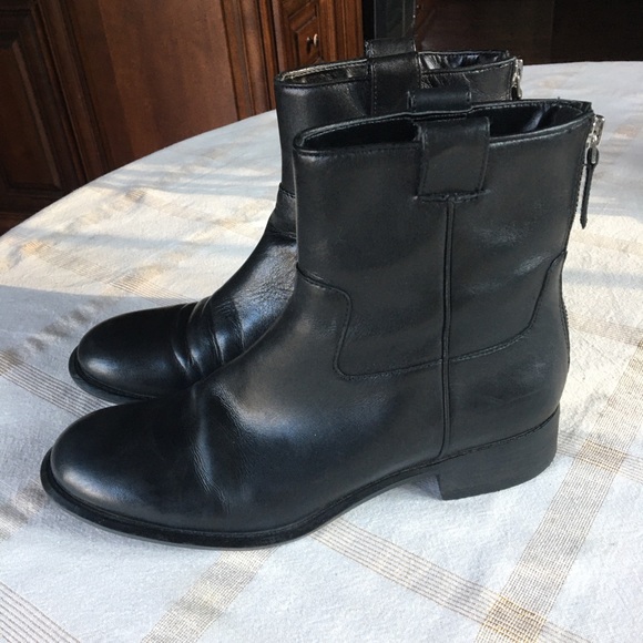 Nine West Shoes - 8M BLACK LEATHER BACK ZIPPER BOOTS
